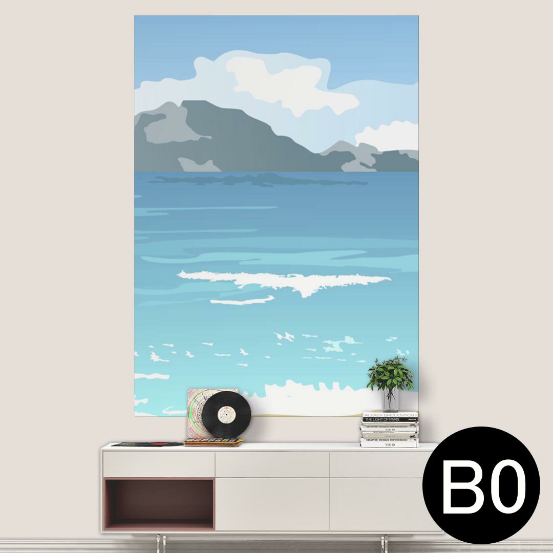 ポステッカー ポスター ウォールステッカー シール式ステッカー 飾り 1030mm×1456mm B0 写真 フォト 壁 インテリア おしゃれ 剥がせる wall sticker poster 001429 海　海岸　雲