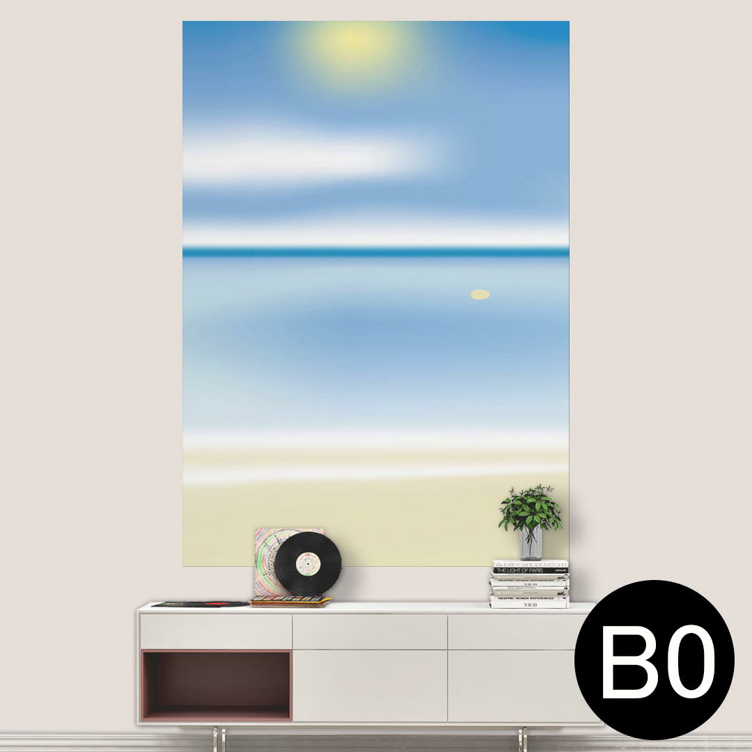 ポステッカー ポスター ウォールステッカー シール式ステッカー 飾り 1030mm×1456mm B0 写真 フォト 壁 インテリア おしゃれ 剥がせる wall sticker poster 001431 太陽　海