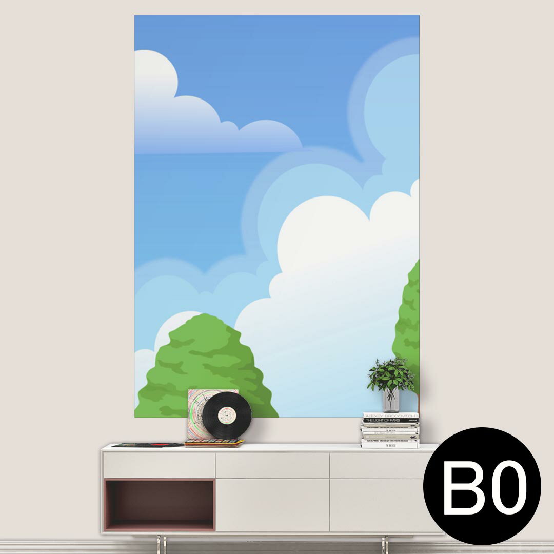 ポステッカー ポスター ウォールステッカー シール式ステッカー 飾り 1030mm×1456mm B0 写真 フォト 壁 インテリア おしゃれ 剥がせる wall sticker poster 001433 木　雲　青空