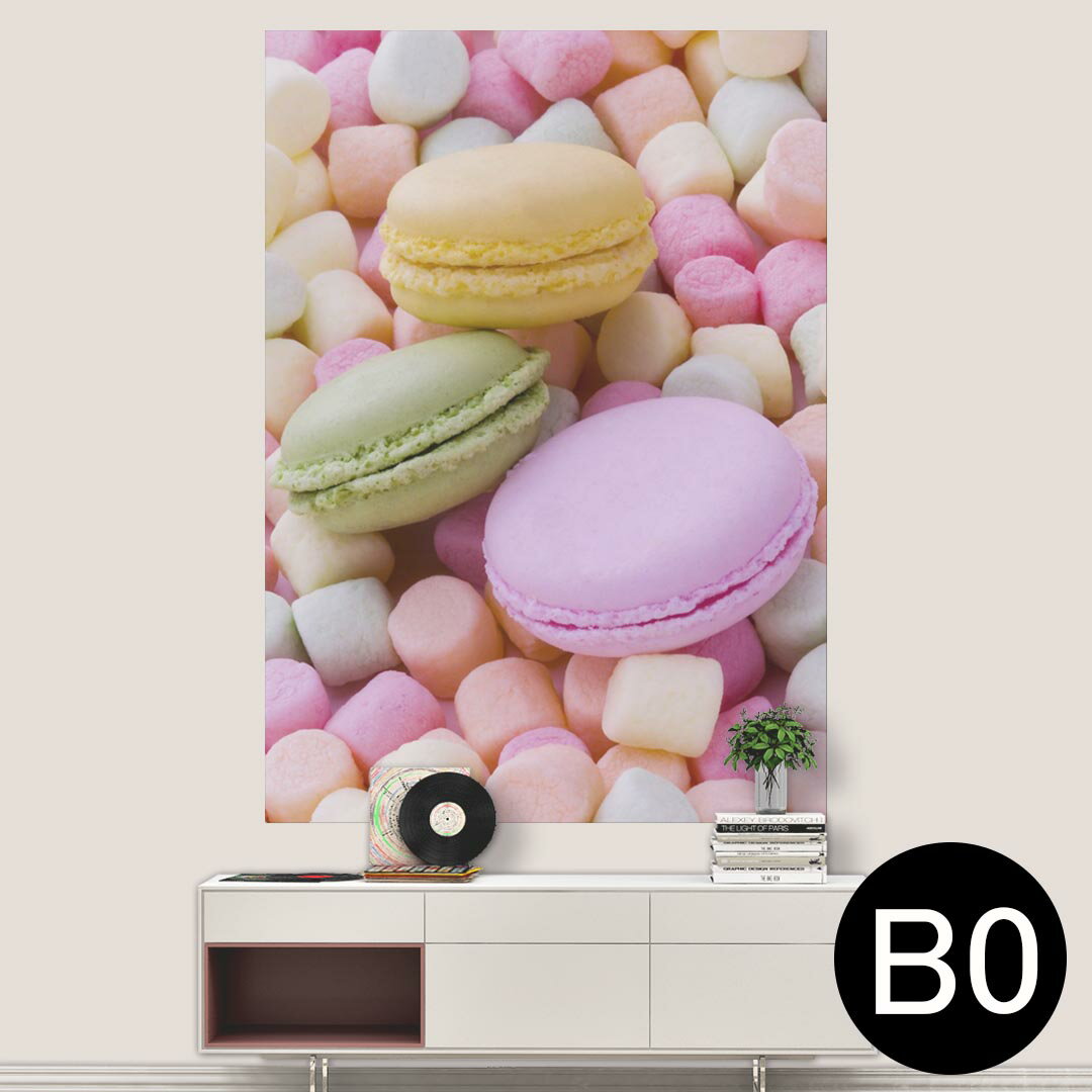 ポステッカー ポスター ウォールステッカー シール式ステッカー 飾り 1030mm×1456mm B0 写真 フォト 壁 インテリア おしゃれ 剥がせる wall sticker poster 002600 マカロン カラフル 写真