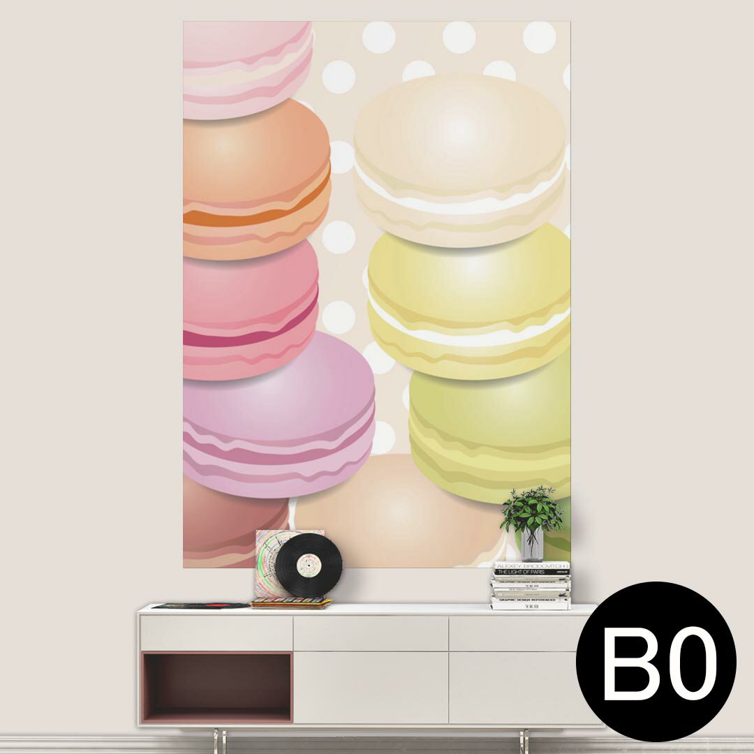 ポステッカー ポスター ウォールステッカー シール式ステッカー 飾り 1030mm×1456mm B0 写真 フォト 壁 インテリア おしゃれ 剥がせる wall sticker poster 002679 マカロン 水玉 カラフル