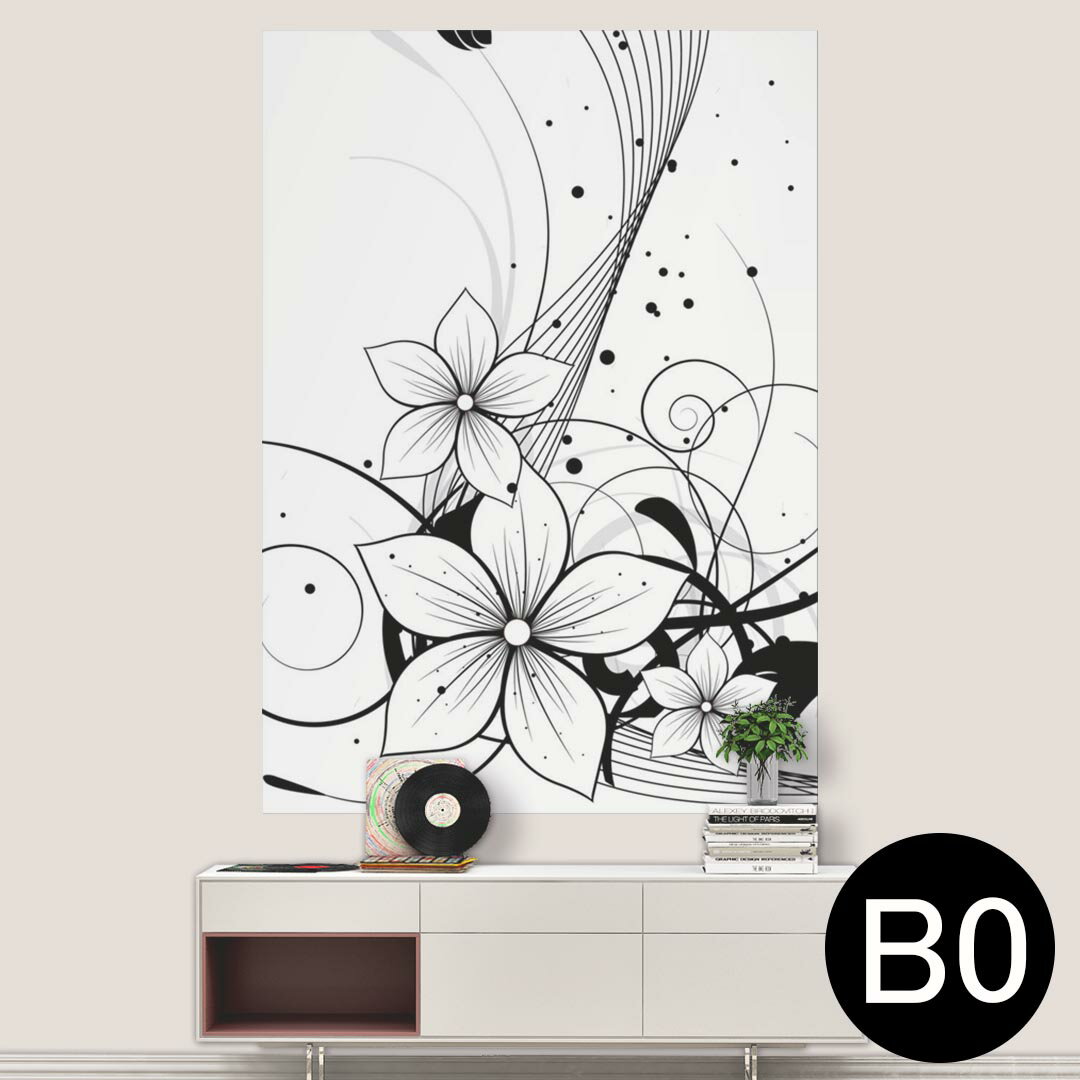 ポステッカー ポスター ウォールステッカー シール式ステッカー 飾り 1030mm×1456mm B0 写真 フォト 壁 インテリア おしゃれ 剥がせる wall sticker poster 003350 クール 花　イラスト