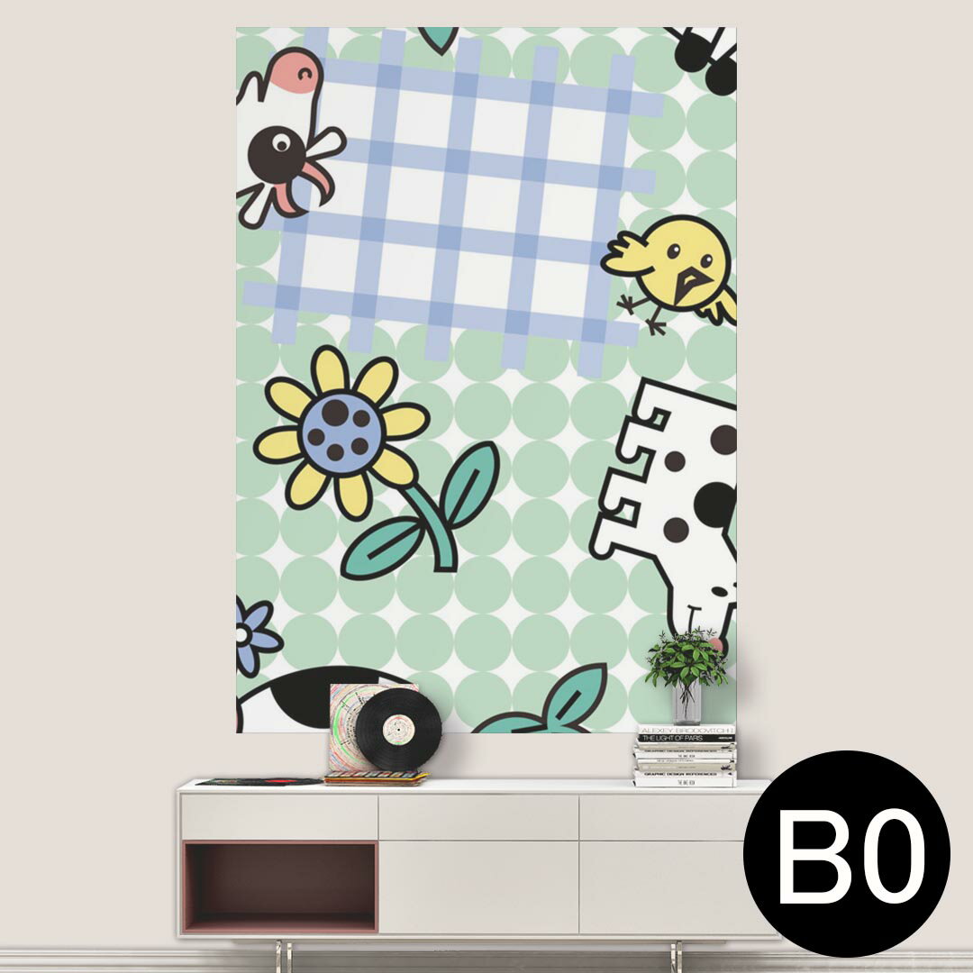 ポステッカー ポスター ウォールステッカー シール式ステッカー 飾り 1030mm×1456mm B0 写真 フォト 壁 インテリア おしゃれ 剥がせる wall sticker poster 003968 動物　キャラクター　花