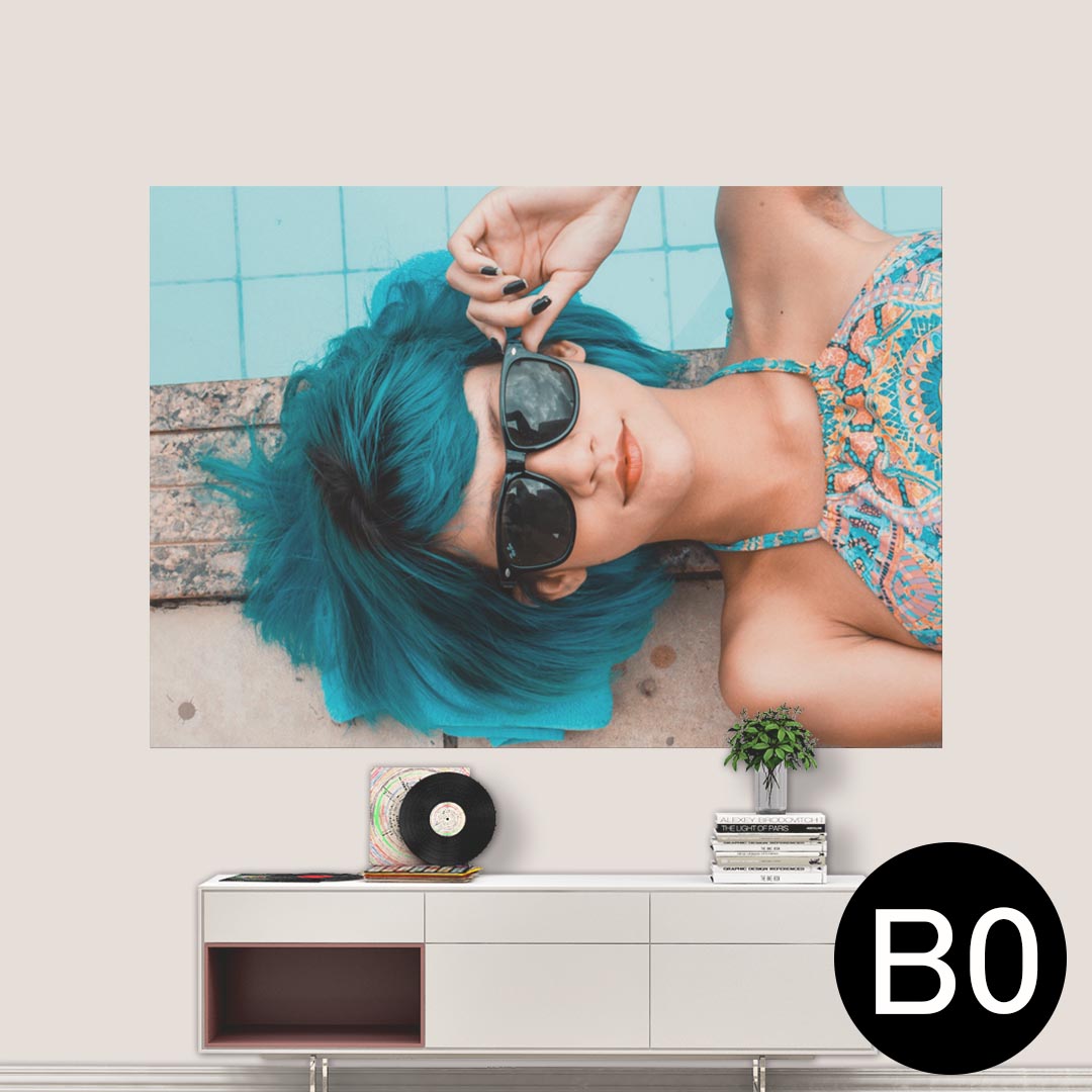 サイズが選べる！ポスター ウォールステッカー シール式ステッカー 飾り A0 A1 A2 A3 A4 A5 B0 B1 B2 B3 B4 B5 写真 フォト 壁 インテリア おしゃれ 剥がせるwall sticker poster 033401 アート 月夜 海 人物　サングラス　写真　022994