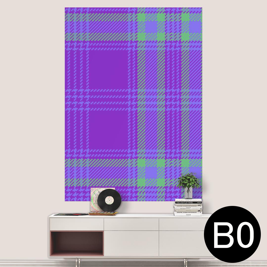 ポステッカー ポスター ウォールステッカー シール式ステッカー 飾り 1030mm×1456mm B0 写真 フォト 壁 インテリア おしゃれ 剥がせる wall sticker poster 004265 チェック　青