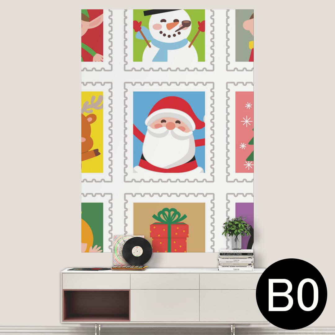 ポステッカー ポスター ウォールステッカー シール式ステッカー 飾り 1030mm×1456mm B0 写真 フォト 壁 インテリア おしゃれ 剥がせる wall sticker poster 005229 クリスマス　サンタ　トナカイ