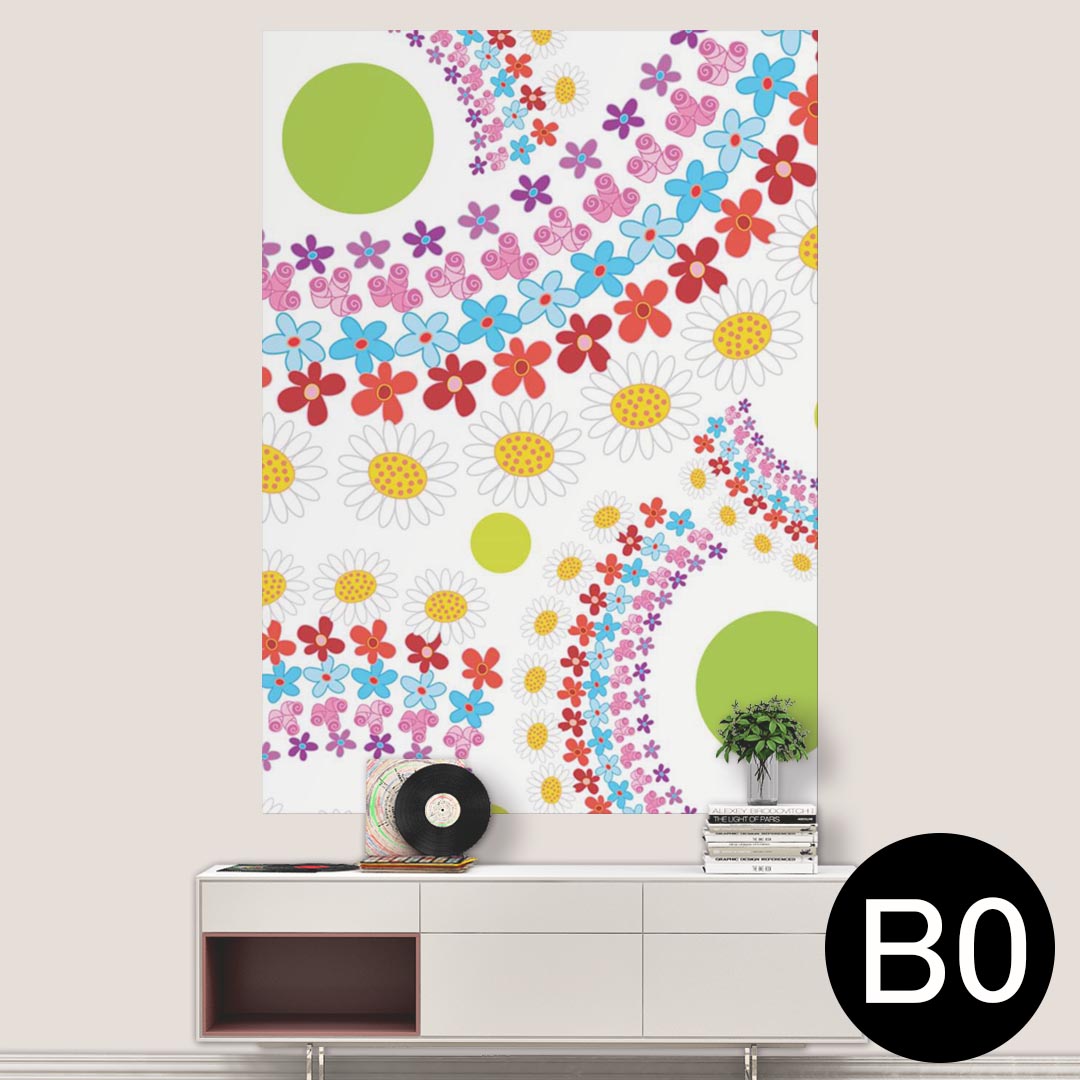 ポステッカー ポスター ウォールステッカー シール式ステッカー 飾り 1030mm×1456mm B0 写真 フォト 壁 インテリア おしゃれ 剥がせる wall sticker poster 005251 花　　カラフル