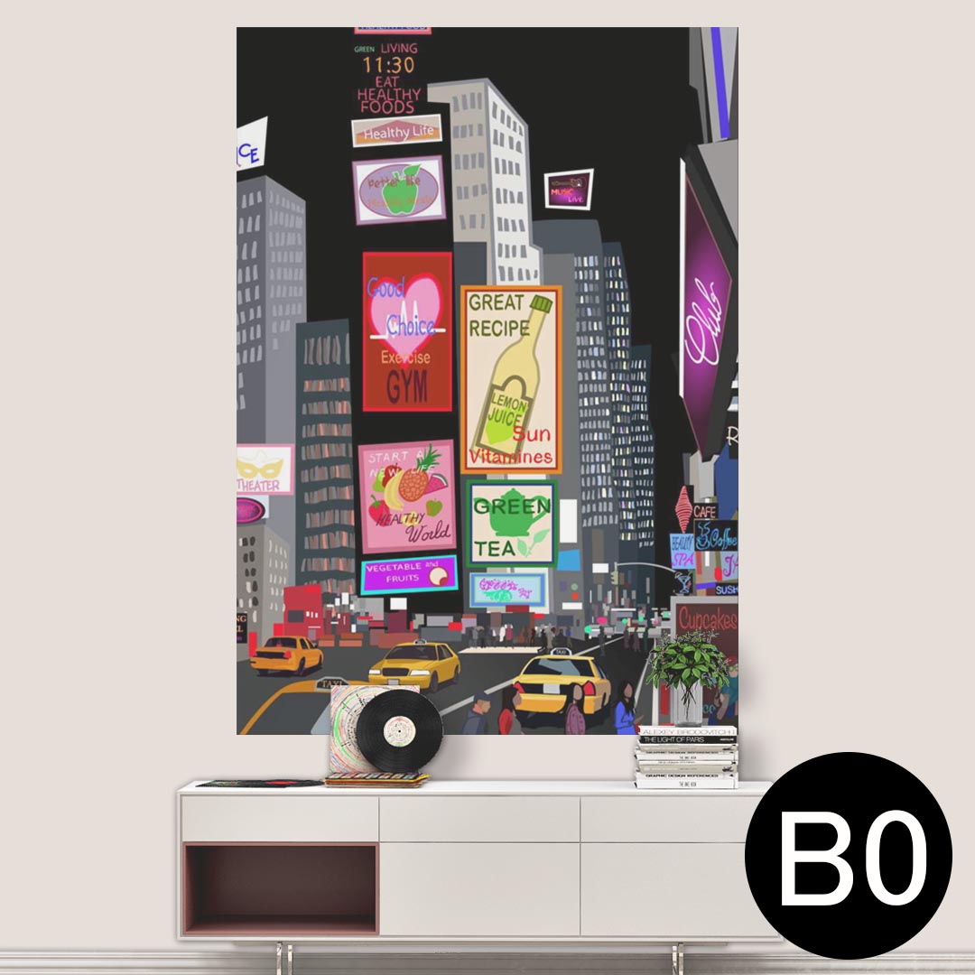 ポステッカー ポスター ウォールステッカー シール式ステッカー 飾り 1030mm×1456mm B0 写真 フォト 壁 インテリア おしゃれ 剥がせる wall sticker poster 006043 イラスト　建物　街