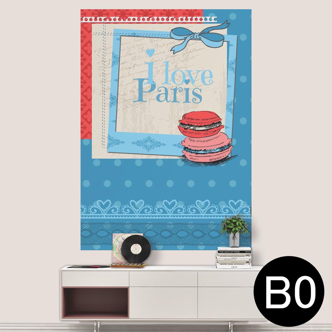 ポステッカー ポスター ウォールステッカー シール式ステッカー 飾り 1030mm×1456mm B0 写真 フォト 壁 インテリア おしゃれ 剥がせる wall sticker poster 006160 マカロン 青 ブルー