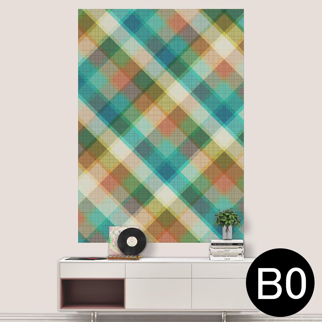 ポステッカー ポスター ウォールステッカー シール式ステッカー 飾り 1030mm×1456mm B0 写真 フォト 壁 インテリア おしゃれ 剥がせる wall sticker poster 006555 チェック　模様