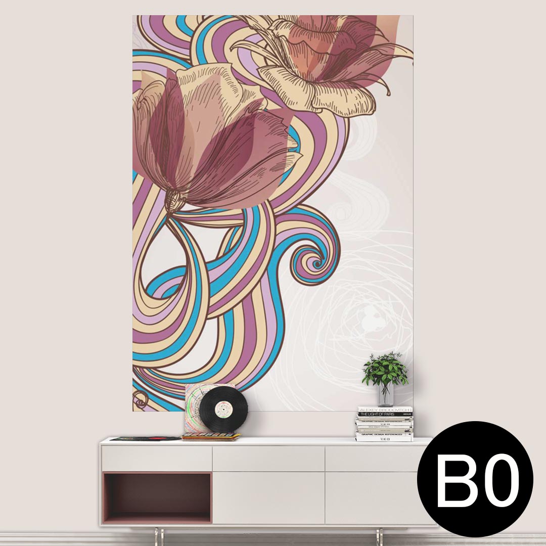 ポステッカー ポスター ウォールステッカー シール式ステッカー 飾り 1030mm×1456mm B0 写真 フォト 壁 インテリア おしゃれ 剥がせる wall sticker poster 006560 花