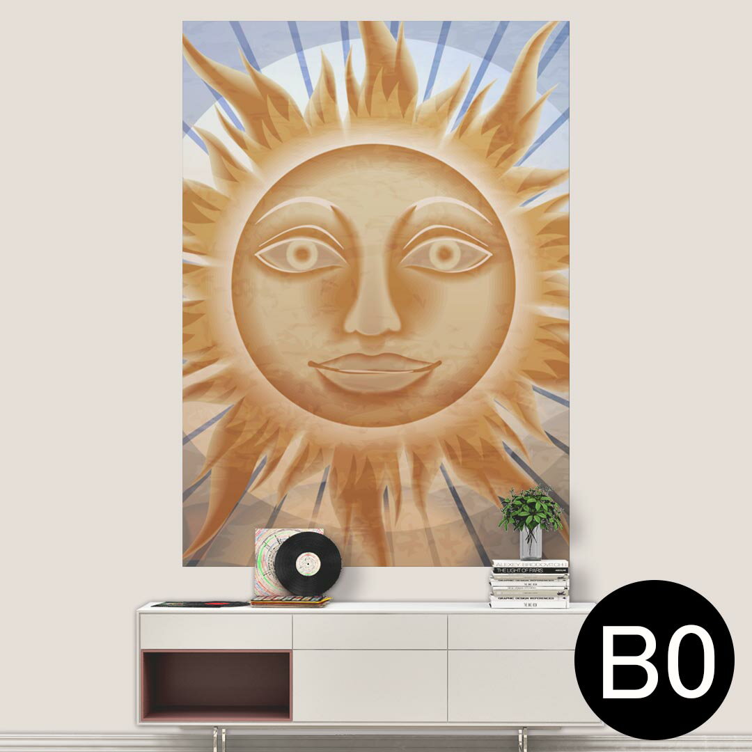 ポステッカー ポスター ウォールステッカー シール式ステッカー 飾り 1030mm×1456mm B0 写真 フォト 壁 インテリア おしゃれ 剥がせる wall sticker poster 006763 太陽　月
