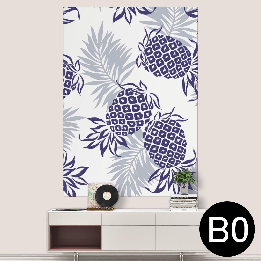ポステッカー ポスター ウォールステッカー シール式ステッカー 飾り 1030mm×1456mm B0 写真 フォト 壁 インテリア おしゃれ 剥がせる wall sticker poster 006874 パイナップル　果物　模様