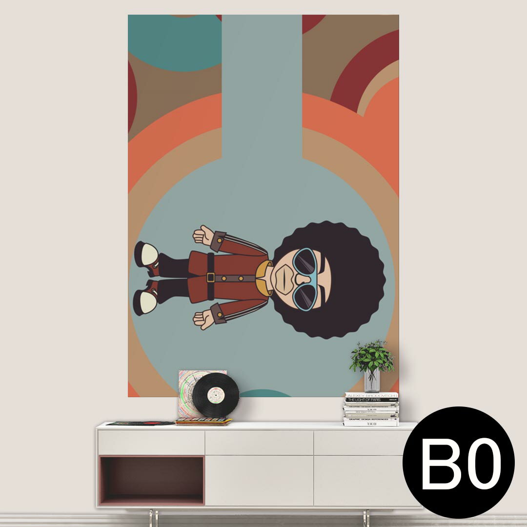 ポステッカー ポスター ウォールステッカー シール式ステッカー 飾り 1030mm×1456mm B0 写真 フォト 壁 インテリア おしゃれ 剥がせる wall sticker poster 007363 アフロ　キャラクター　ビンテージ