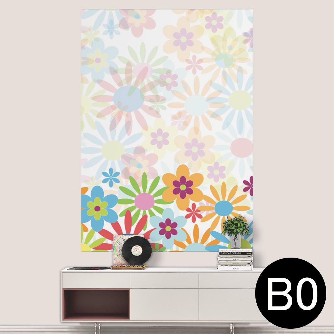 ポステッカー ポスター ウォールステッカー シール式ステッカー 飾り 1030mm×1456mm B0 写真 フォト 壁 インテリア おしゃれ 剥がせる wall sticker poster 008941 花　　カラフル