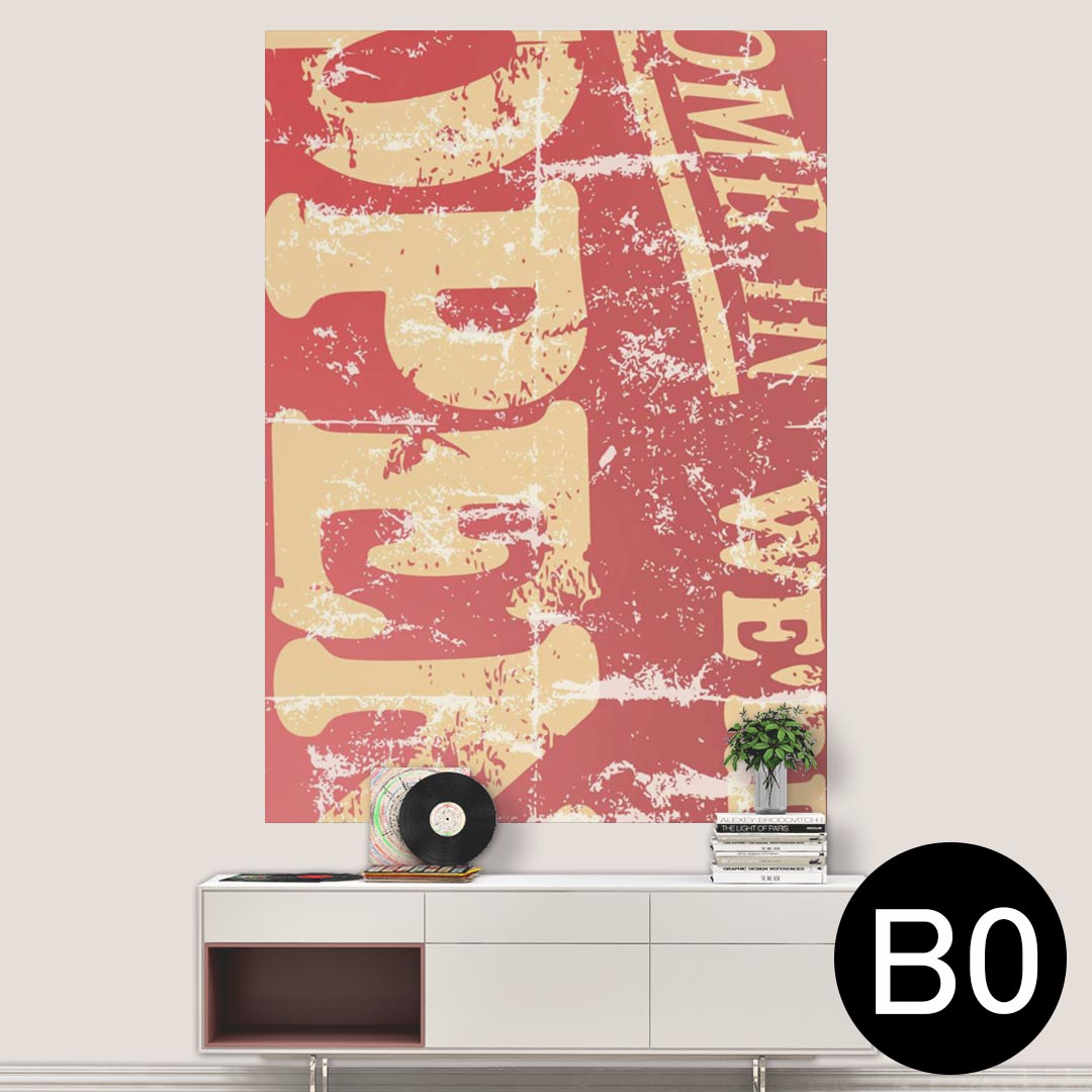 ポステッカー ポスター ウォールステッカー シール式ステッカー 飾り 1030mm×1456mm B0 写真 フォト 壁 インテリア おしゃれ 剥がせる wall sticker poster 009181 英語　ヴィンテージ　赤