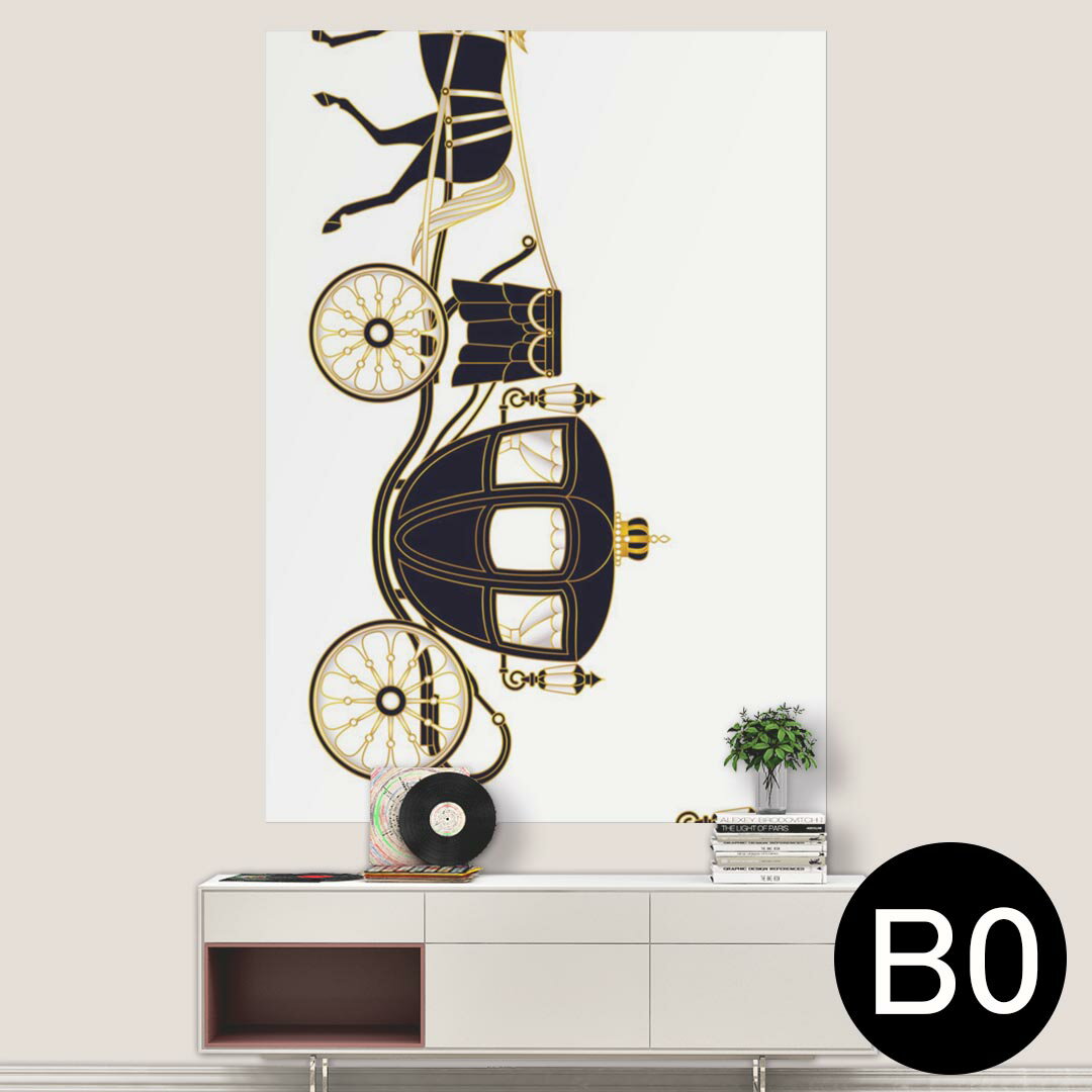 ポステッカー ポスター ウォールステッカー シール式ステッカー 飾り 1030mm×1456mm B0 写真 フォト 壁 インテリア おしゃれ 剥がせる wall sticker poster 009569 馬 馬車 アンティーク