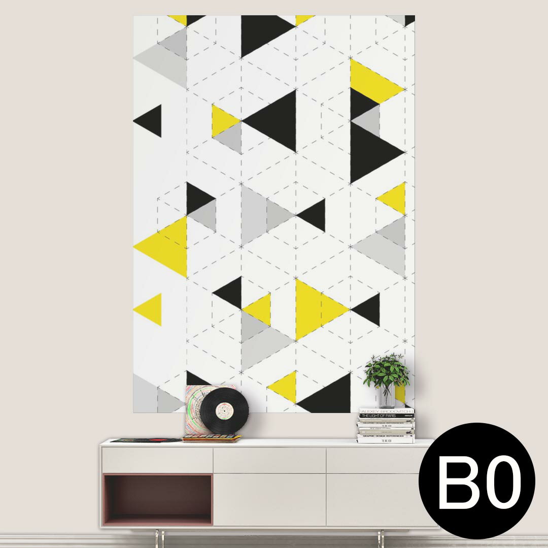 ポステッカー ポスター ウォールステッカー シール式ステッカー 飾り 1030mm×1456mm B0 写真 フォト 壁 インテリア おしゃれ 剥がせる wall sticker poster 011387 模様　黄色　三角
