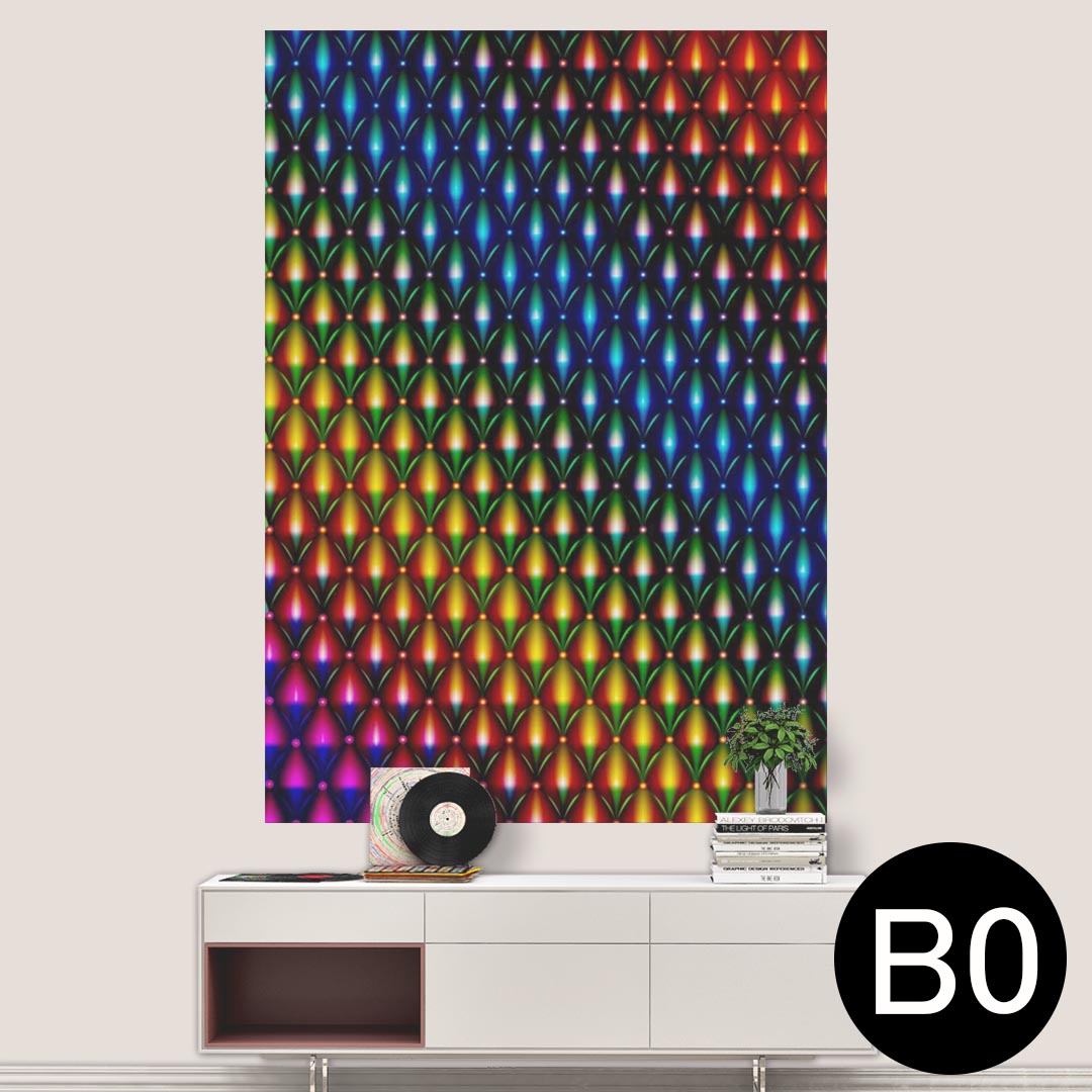 ポステッカー ポスター ウォールステッカー シール式ステッカー 飾り 1030mm×1456mm B0 写真 フォト 壁 インテリア おしゃれ 剥がせる wall sticker poster 011753 レインボー　カラフル　模様