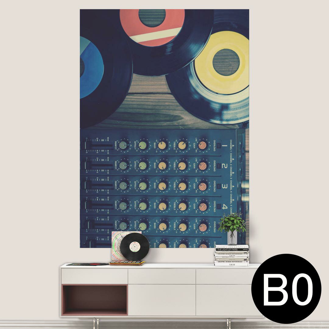 ポステッカー ポスター ウォールステッカー シール式ステッカー 飾り 1030mm×1456mm B0 写真 フォト 壁 インテリア おしゃれ 剥がせる wall sticker poster 012566 レコード　音楽　かっこいい