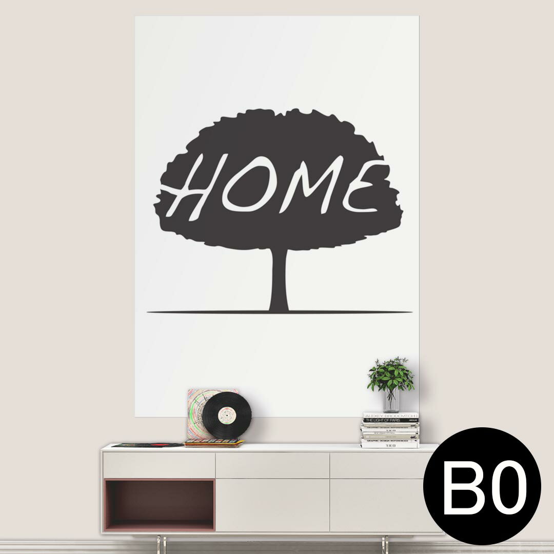 ポステッカー ポスター ウォールステッカー シール式ステッカー 飾り 1030mm×1456mm B0 写真 フォト 壁 インテリア おしゃれ 剥がせる wall sticker poster 013398 木　シルエット　英語