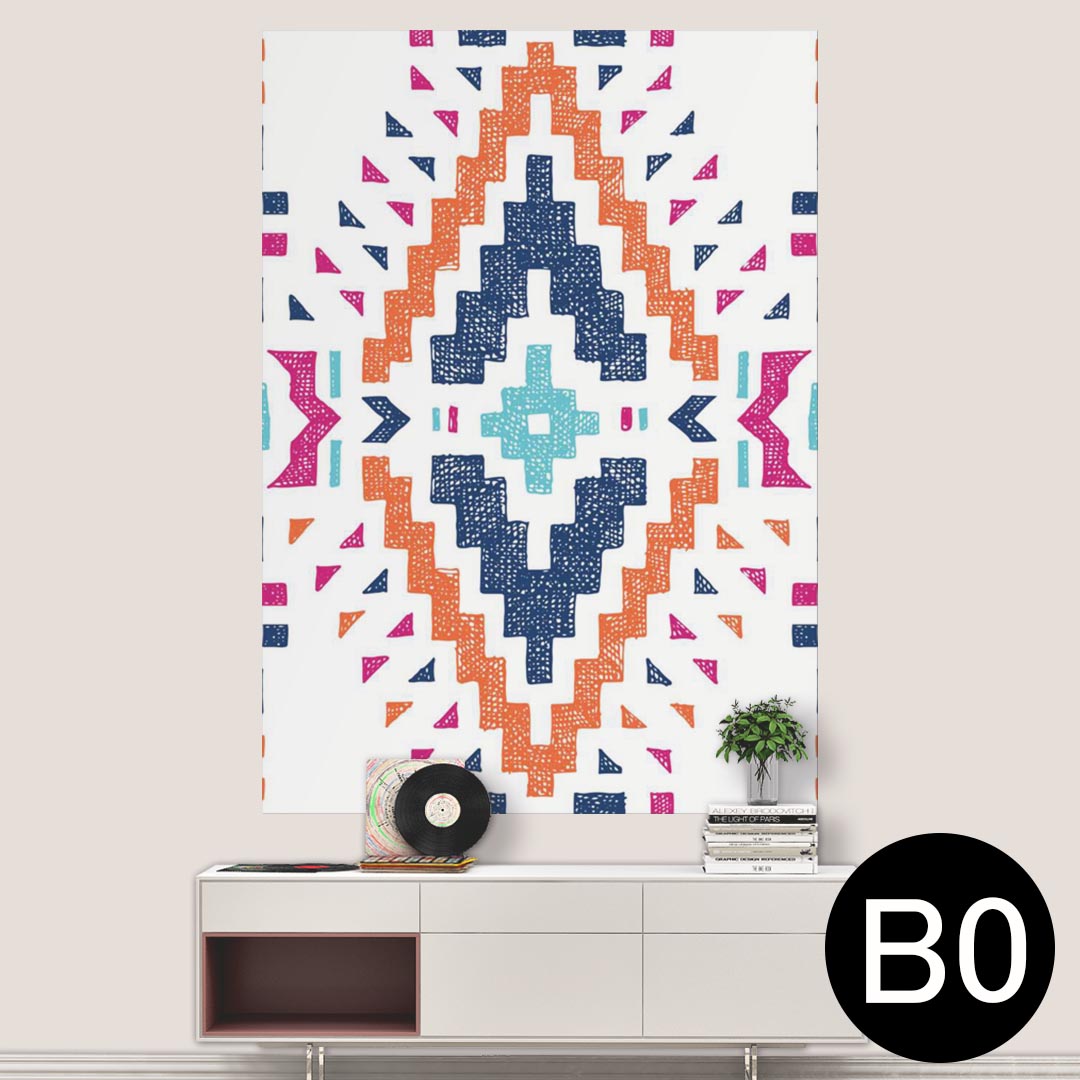 ポステッカー ポスター ウォールステッカー シール式ステッカー 飾り 1030mm×1456mm B0 写真 フォト 壁 インテリア おしゃれ 剥がせる wall sticker poster 014482 ネイティブ柄　模様