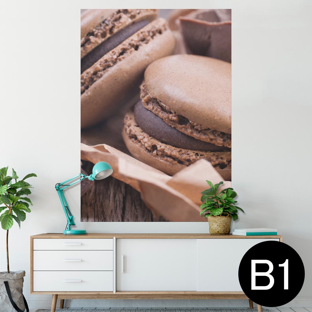 ポスター ウォールステッカー シール式ステッカー 飾り 728×1030mm B1 写真 フォト 壁 インテリア おしゃれ 剥がせる wall sticker poster 001014 マカロン チョコレート