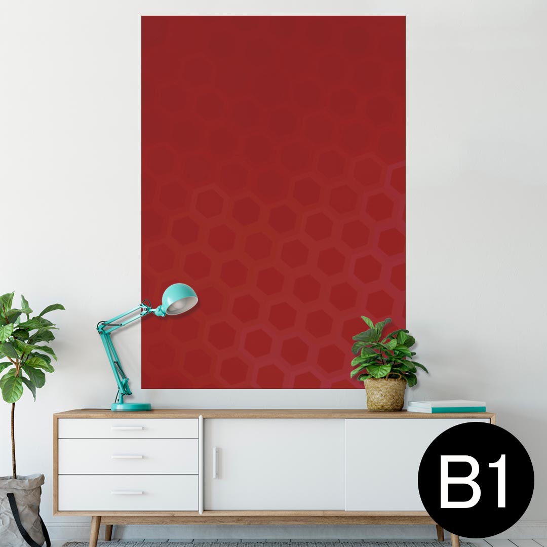 ポスター ウォールステッカー シール式ステッカー 飾り 728×1030mm B1 写真 フォト 壁 インテリア おしゃれ 　剥がせる wall sticker poster 002040 シンプル　赤