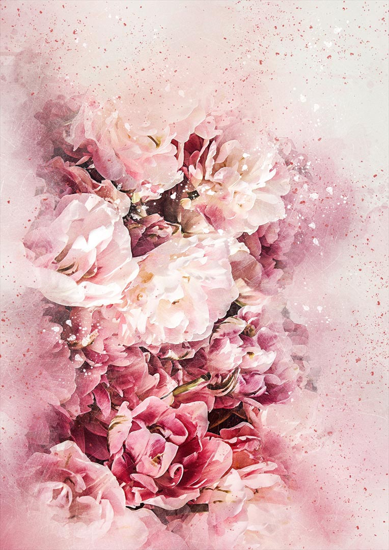 ポスター ウォールステッカー シール式ステッカー 飾り 728×1030mm B1 写真 フォト 壁 インテリア おしゃれ 　剥がせる wall sticker poster 023344 花　フラワー　ペイント