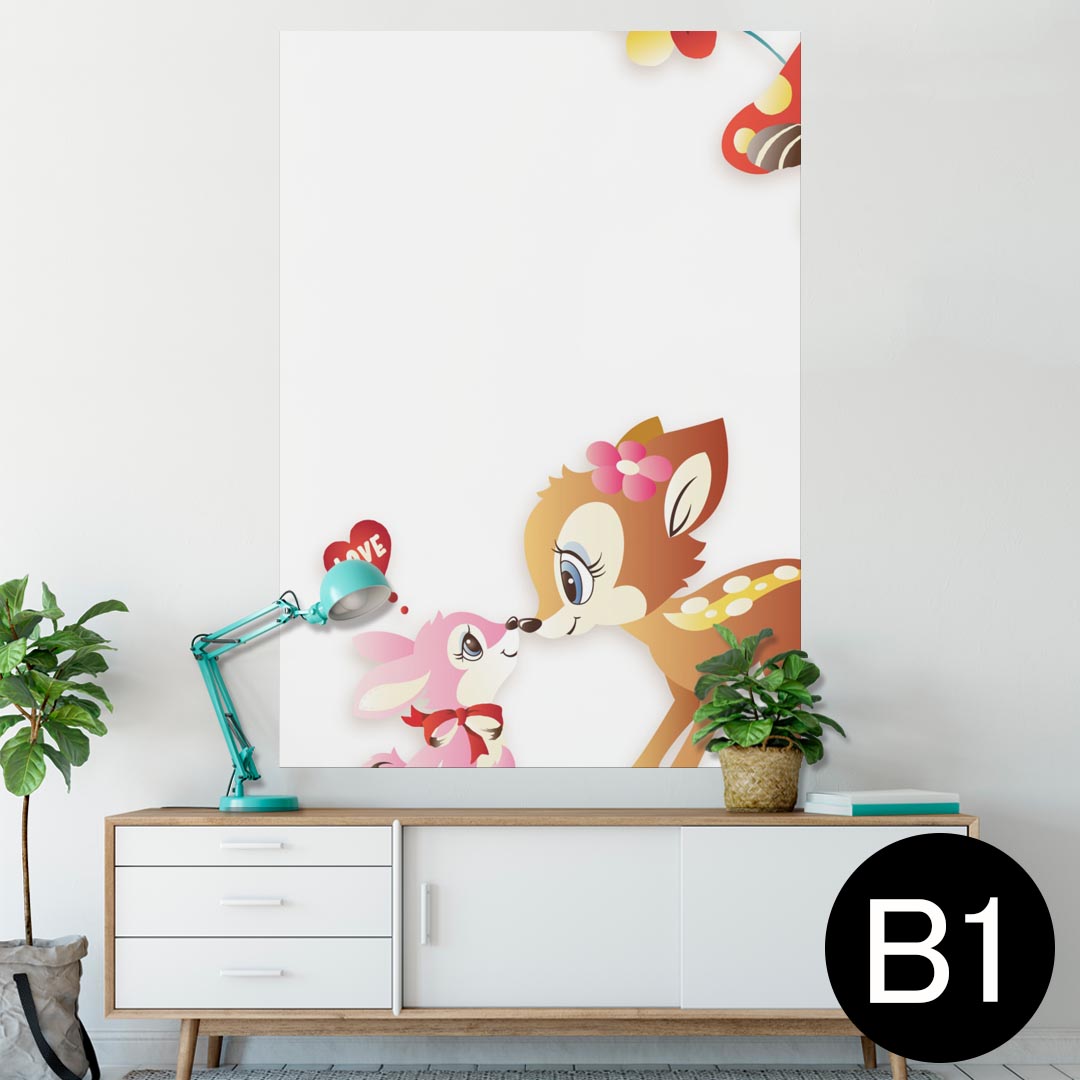 ポスター ウォールステッカー シール式ステッカー 飾り 728×1030mm B1 写真 フォト 壁 インテリア おしゃれ 　剥がせる wall sticker poster 004482 バンビ　キャラクター