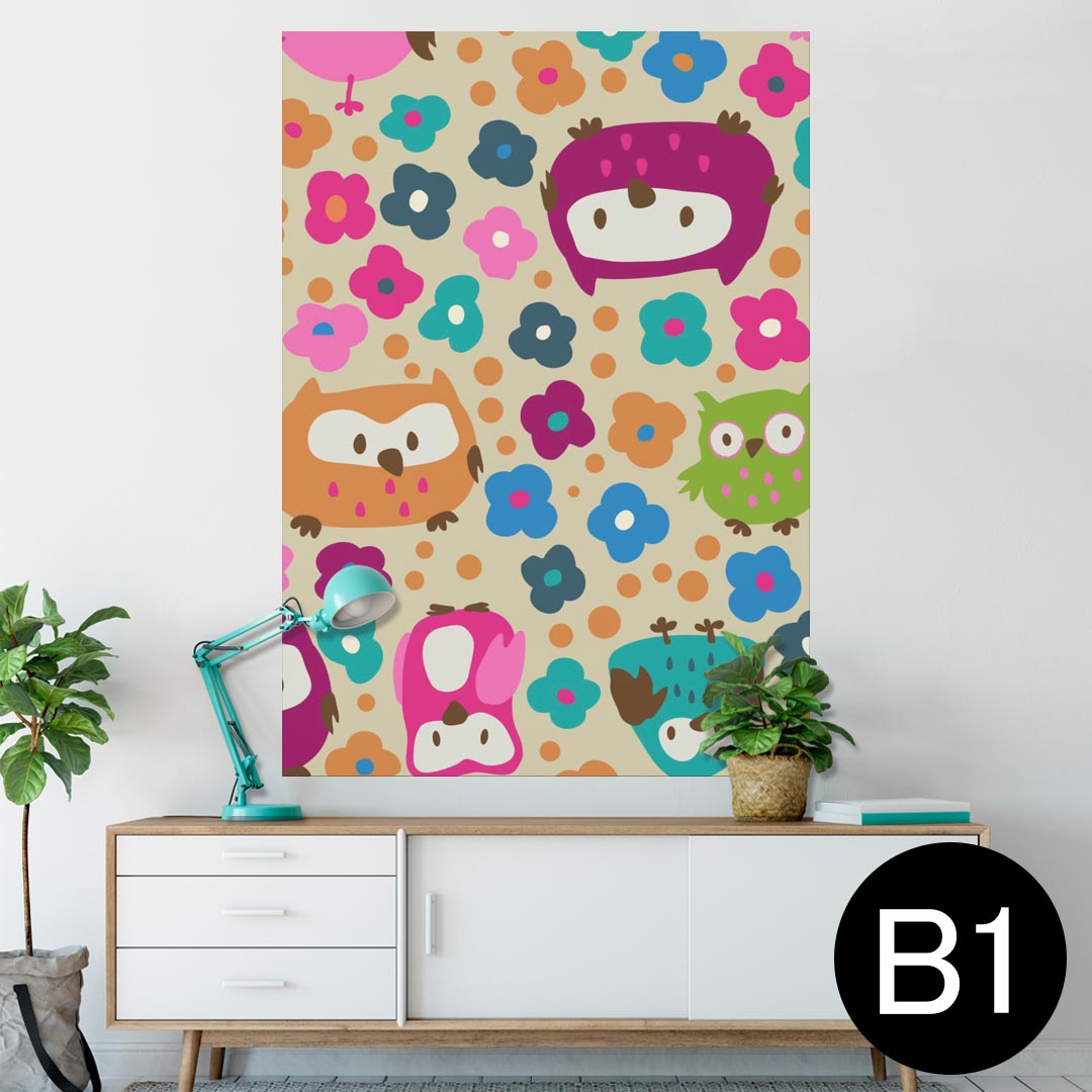 ポスター ウォールステッカー シール式ステッカー 飾り 728×1030mm B1 写真 フォト 壁 インテリア おしゃれ 　剥がせる wall sticker poster 004629 鳥　花　キャラクター