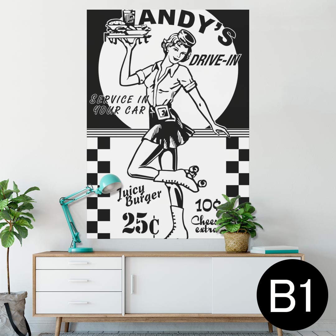 ポスター ウォールステッカー シール式ステッカー 飾り 728×1030mm B1 写真 フォト 壁 インテリア おしゃれ 　剥がせる wall sticker poster 006900 人物　イラスト　英語　文字