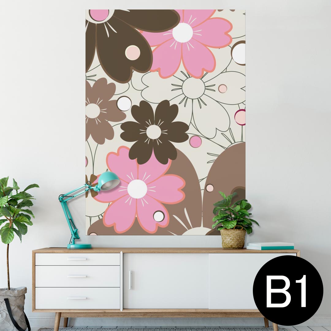 ポスター ウォールステッカー シール式ステッカー 飾り 728×1030mm B1 写真 フォト 壁 インテリア おしゃれ 　剥がせる wall sticker poster 007555 花　　模様　ピンク