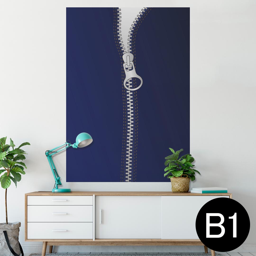 ポスター ウォールステッカー シール式ステッカー 飾り 728×1030mm B1 写真 フォト 壁 インテリア おしゃれ 　剥がせる wall sticker poster 008071 イラスト　チャック　青　ブルー