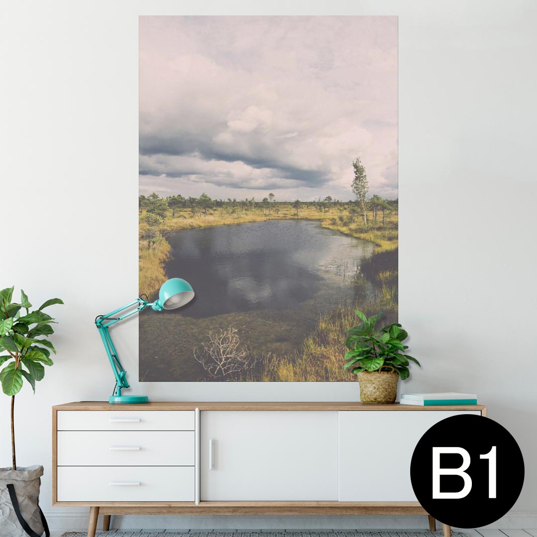 ポスター ウォールステッカー シール式ステッカー 飾り 728×1030mm B1 写真 フォト 壁 インテリア おしゃれ 　剥がせる wall sticker poster 008773 写真　草原　空