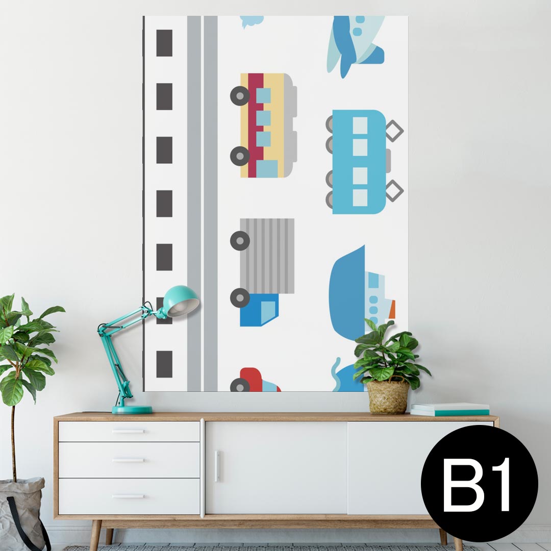 ポスター ウォールステッカー シール式ステッカー 飾り 728×1030mm B1 写真 フォト 壁 インテリア おしゃれ 　剥がせる wall sticker poster 009248 乗り物　風景　イラスト