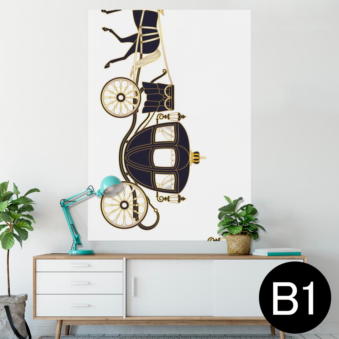 ポスター ウォールステッカー シール式ステッカー 飾り 728×1030mm B1 写真 フォト 壁 インテリア おしゃれ 剥がせる wall sticker poster 009569 馬 馬車 アンティーク