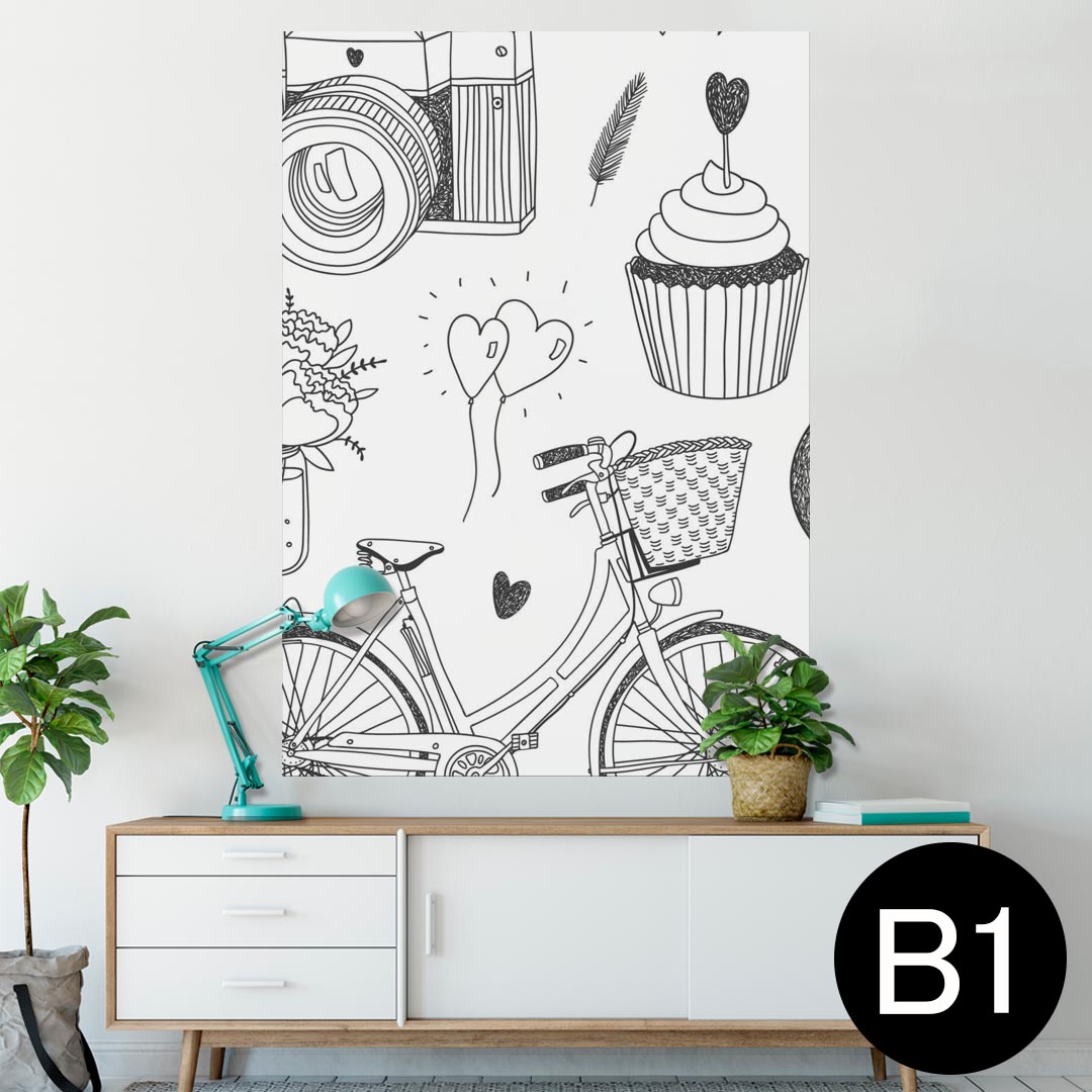 ポスター ウォールステッカー シール式ステッカー 飾り 728×1030mm B1 写真 フォト 壁 インテリア おしゃれ 　剥がせる wall sticker poster 010178 　LOVE　カメラ