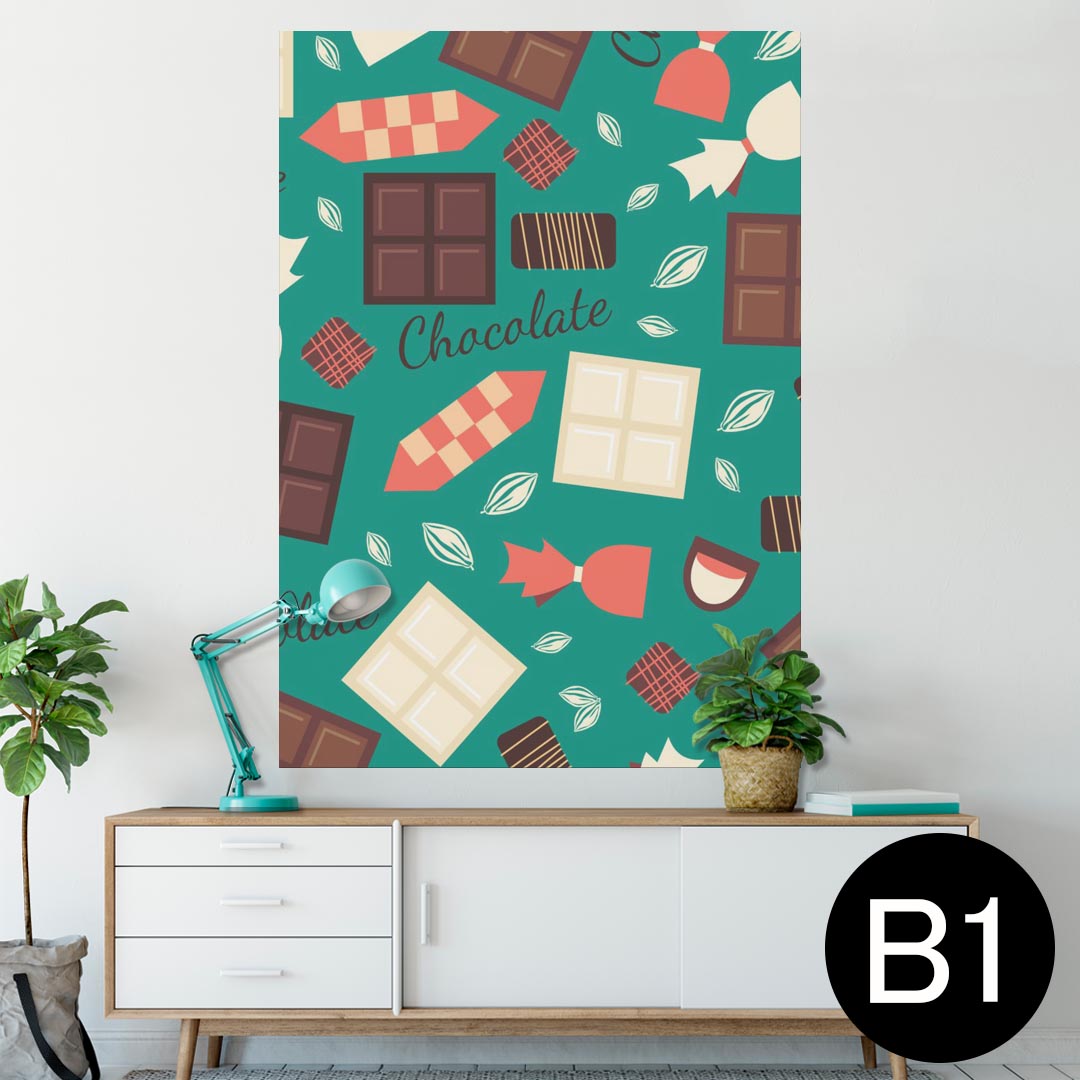 楽天kabeコレポスター ウォールステッカー シール式ステッカー 飾り 728×1030mm B1 写真 フォト 壁 インテリア おしゃれ 　剥がせる wall sticker poster 010231 緑　お菓子　英語