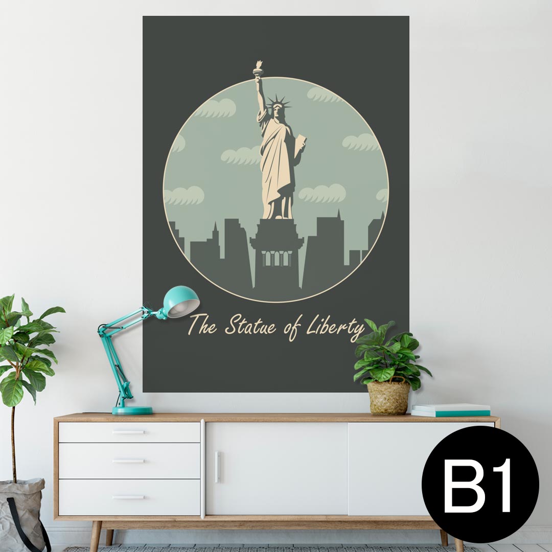ポスター ウォールステッカー シール式ステッカー 飾り 728×1030mm B1 写真 フォト 壁 インテリア おしゃれ 　剥がせる wall sticker poster 011634 アメリカ　外国　自由の女神