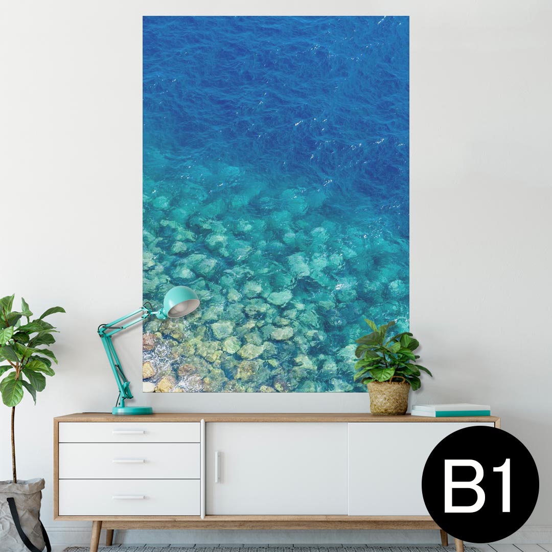 ポスター ウォールステッカー シール式ステッカー 飾り 728×1030mm B1 写真 フォト 壁 インテリア おしゃれ 　剥がせる wall sticker poster 012738 海　夏　ブルー