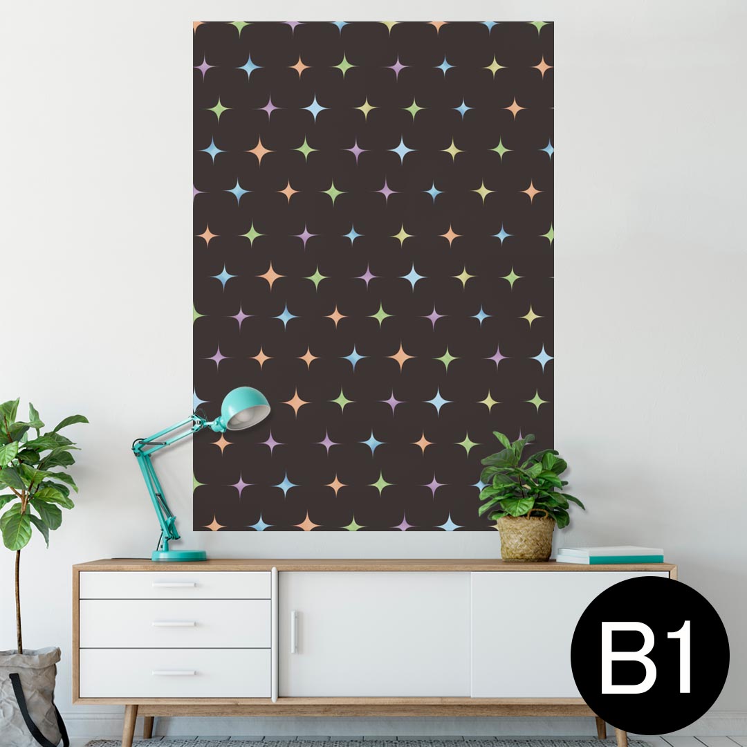 ポスター ウォールステッカー シール式ステッカー 飾り 728×1030mm B1 写真 フォト 壁 インテリア おしゃれ 　剥がせる wall sticker poster 012910 黒　カラフル　キラキラ