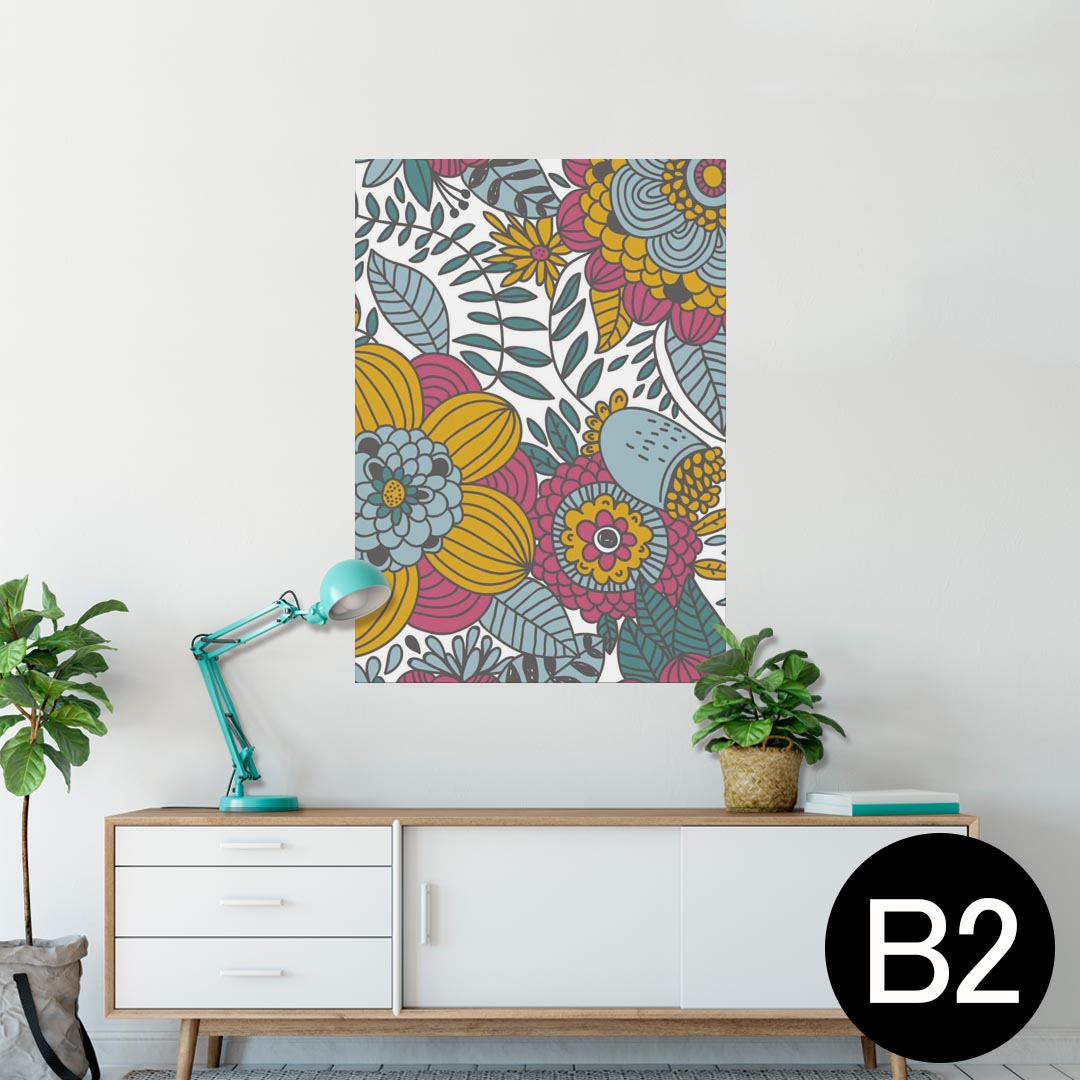 ポスター ウォールステッカー シール式ステッカー 飾り 515×728mm B2 写真 フォト 壁 インテリア おしゃれ 剥がせる wall sticker poster 000730 花　リーフ