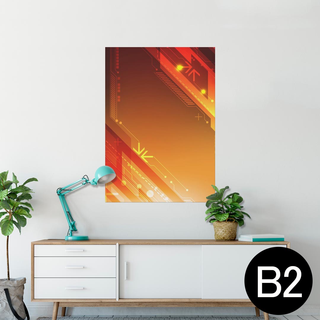 ポスター ウォールステッカー シール式ステッカー 飾り 515×728mm B2 写真 フォト 壁 インテリア おしゃれ 剥がせる wall sticker poster 001178 オレンジ　模様