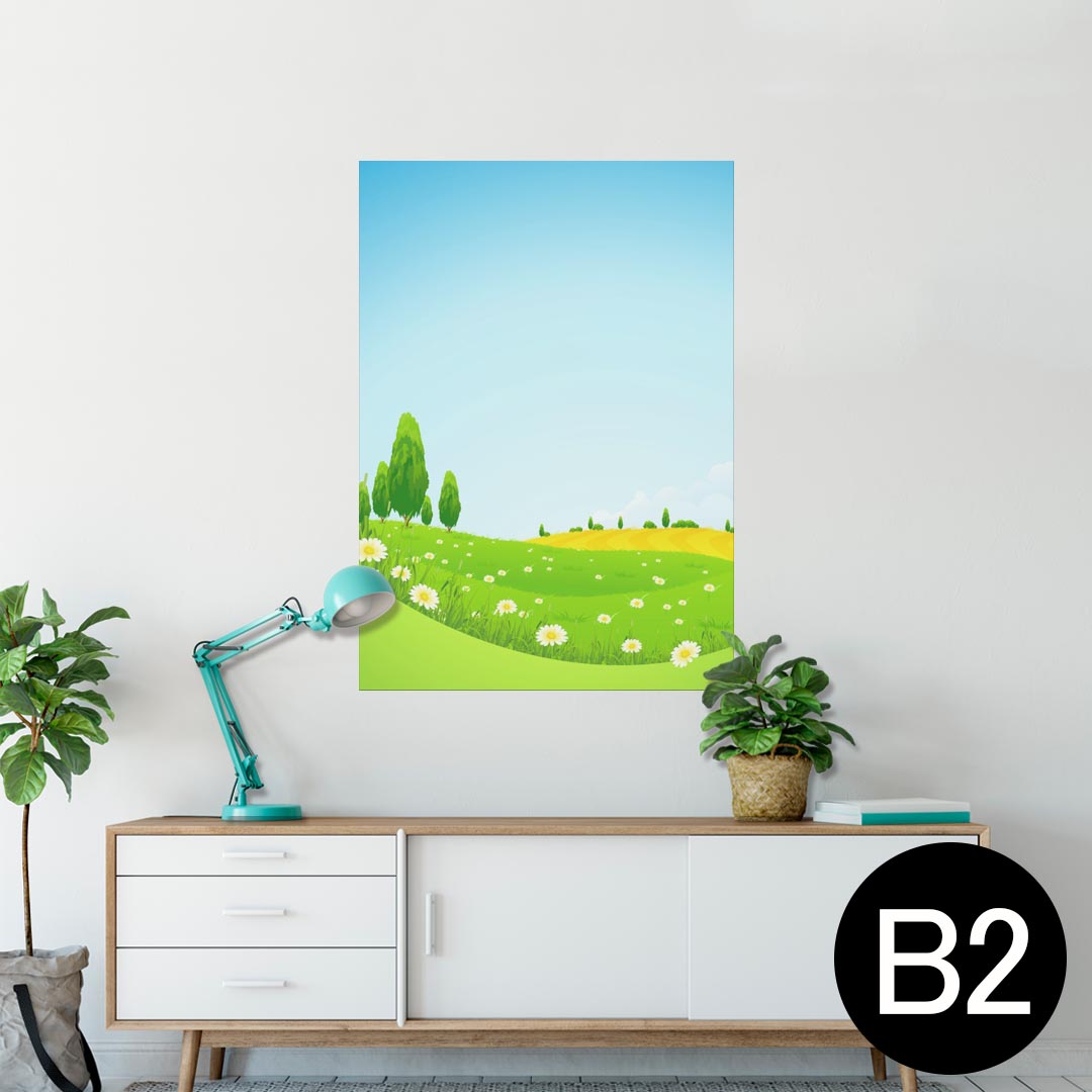 ポスター ウォールステッカー シール式ステッカー 飾り 515×728mm B2 写真 フォト 壁 インテリア おしゃれ 剥がせる wall sticker poster 002547 景色　風景　イラスト