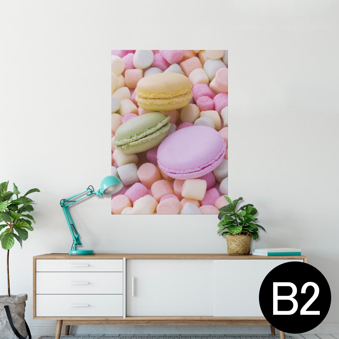 ポスター ウォールステッカー シール式ステッカー 飾り 515×728mm B2 写真 フォト 壁 インテリア おしゃれ 剥がせる wall sticker poster 002600 マカロン カラフル 写真