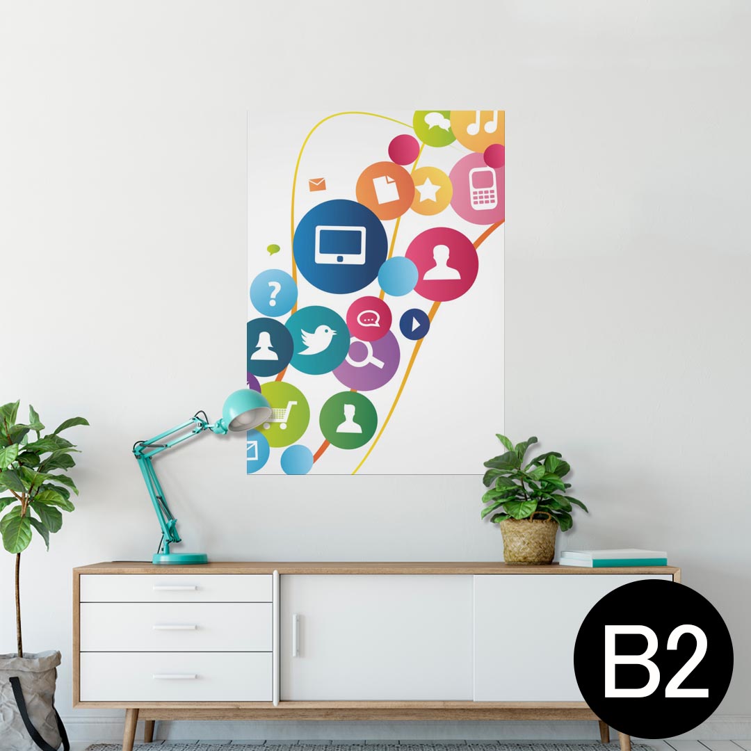 ポスター ウォールステッカー シール式ステッカー 飾り 515×728mm B2 写真 フォト 壁 インテリア おしゃれ 剥がせる wall sticker poster 003373 シンプル　カラフル