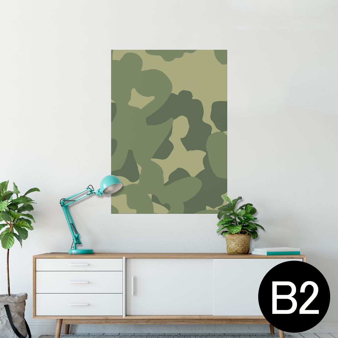 ポスター ウォールステッカー シール式ステッカー 飾り 515×728mm B2 写真 フォト 壁 インテリア おしゃれ 剥がせる wall sticker poster 003859 迷彩　カモフラ　模様