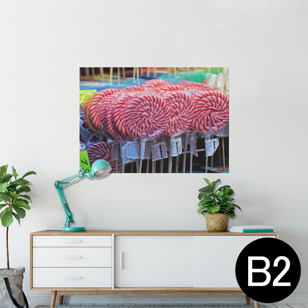 楽天kabeコレポスター ウォールステッカー シール式ステッカー 飾り 515×728mm B2 写真 フォト 壁 インテリア おしゃれ 剥がせる wall sticker poster 023067 キャンディー　写真　お菓子