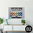 ポスター ウォールステッカー シール式ステッカー 飾り 515×728mm B2 写真 フォト 壁 インテリア おしゃれ 剥がせる wall sticker poster 023245 たまご カラフル 写真